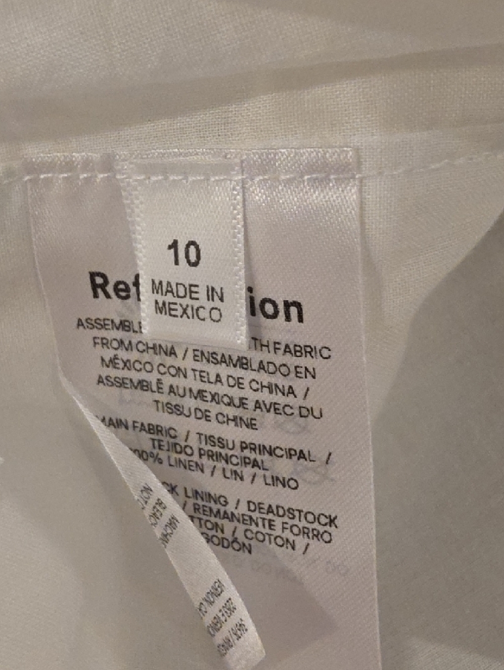 Reformation White Linen Strapless Midi Dress with Side Slit size 10 new with tag - Picture 10 of 12